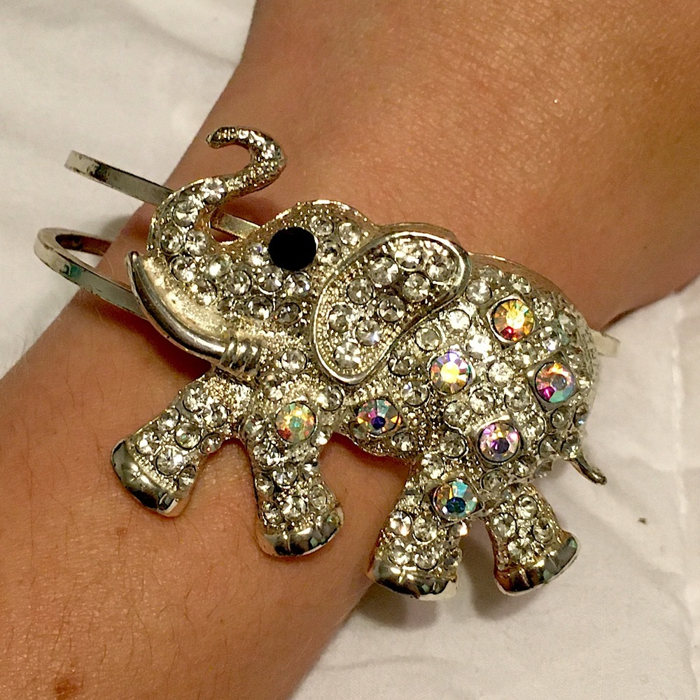 Unique Rhinestone Elephant Bracelet
